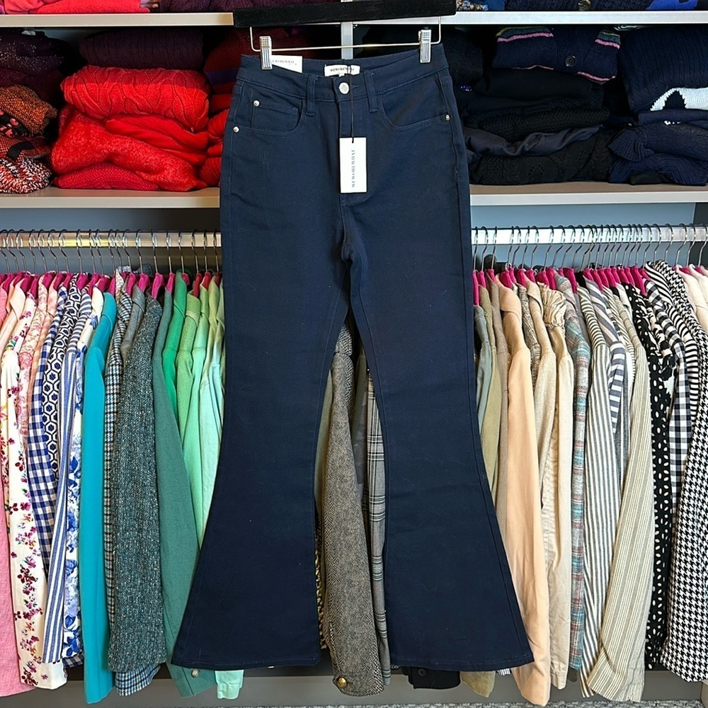 WeWoreWhat dark teal true flare jeans size 4 NWT